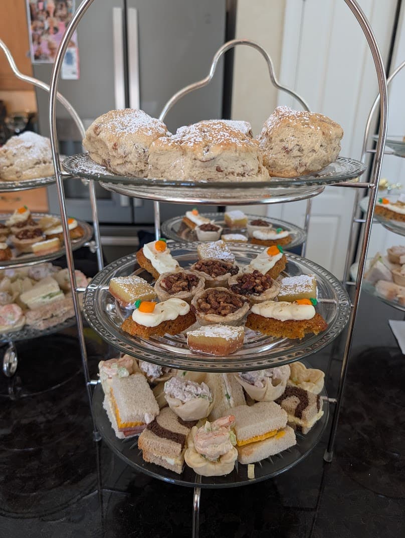 Afternoon tea tiers with from-scratch pastries