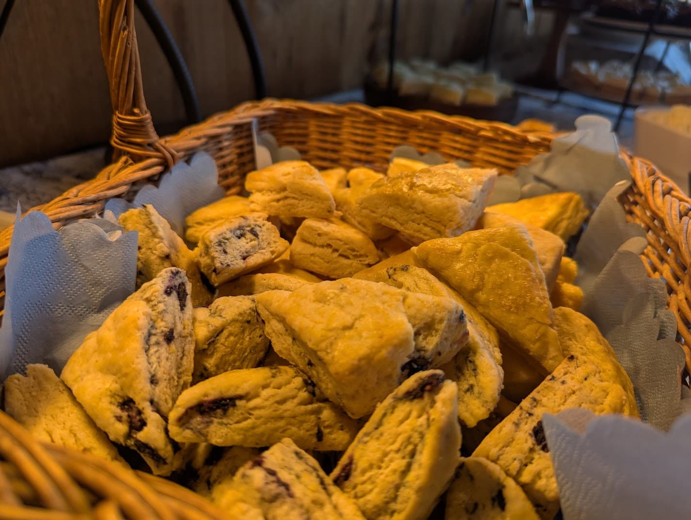 Freshly baked scones for tea party events